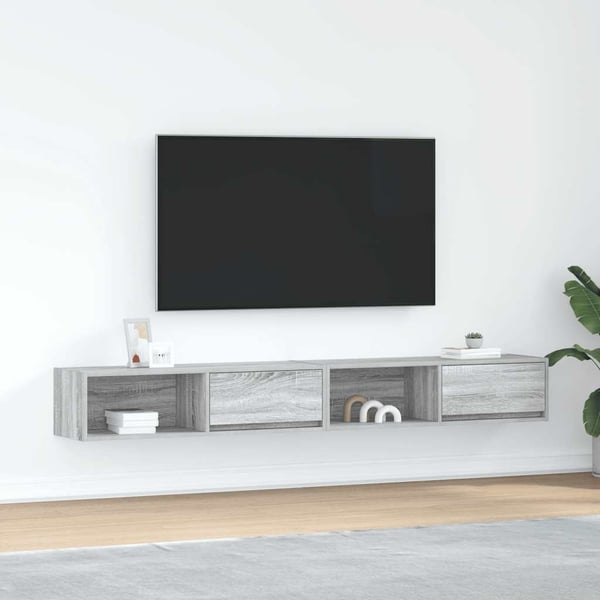vidaXL TV-benker 2 stk grå sonoma 100x31x25,5 cm konstruert tre