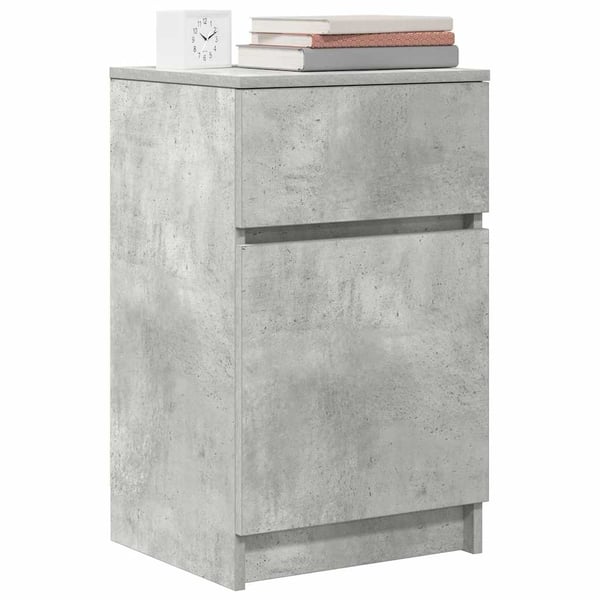 vidaXL Nattbord betonggrå 39x35x65 cm konstruert tre