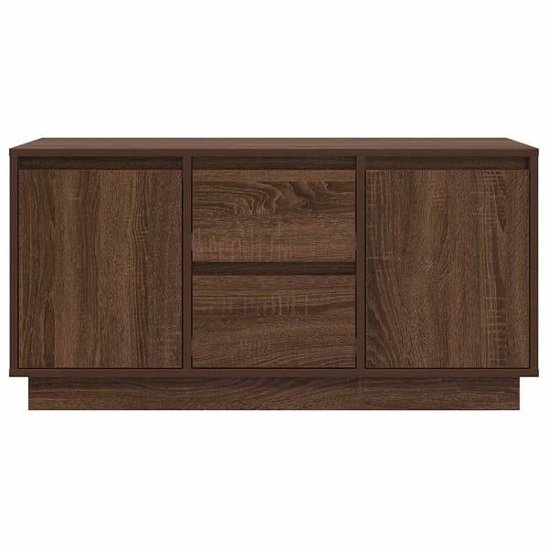 vidaXL TV-benk med LED-lys brun eik 100x41x50 cm