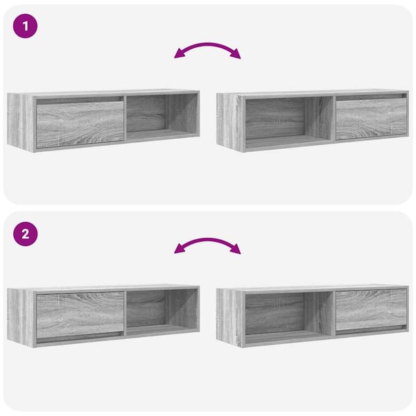 vidaXL TV-benk grå sonoma eik 100x31x25,5 cm konstruert tre