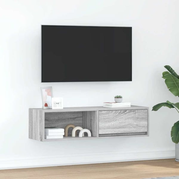 vidaXL TV-benk grå sonoma eik 100x31x25,5 cm konstruert tre