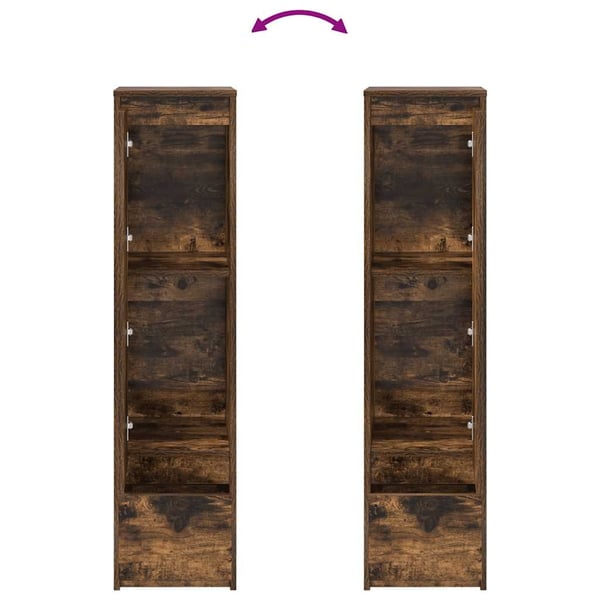 vidaXL Highboard røkt eik 29,5x34x119,5 cm konstruert tre