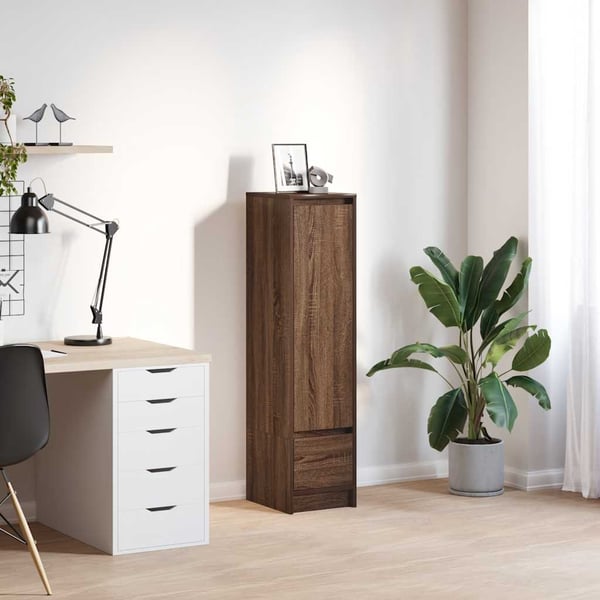 vidaXL Høybord brun eik 29,5x34x119,5 cm konstruert tre