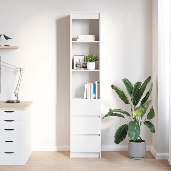 vidaXL Høybord hvit 37,5x35x180 cm konstruert tre