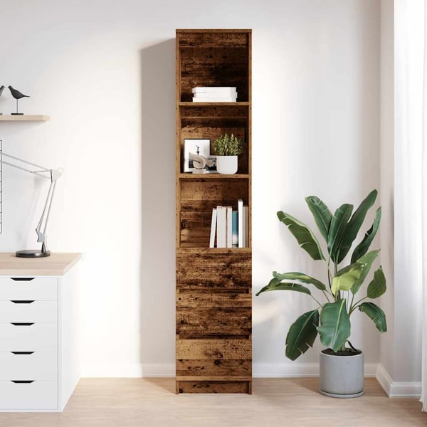 vidaXL Highboard gammelt tre 37,5x35x180 cm konstruert tre
