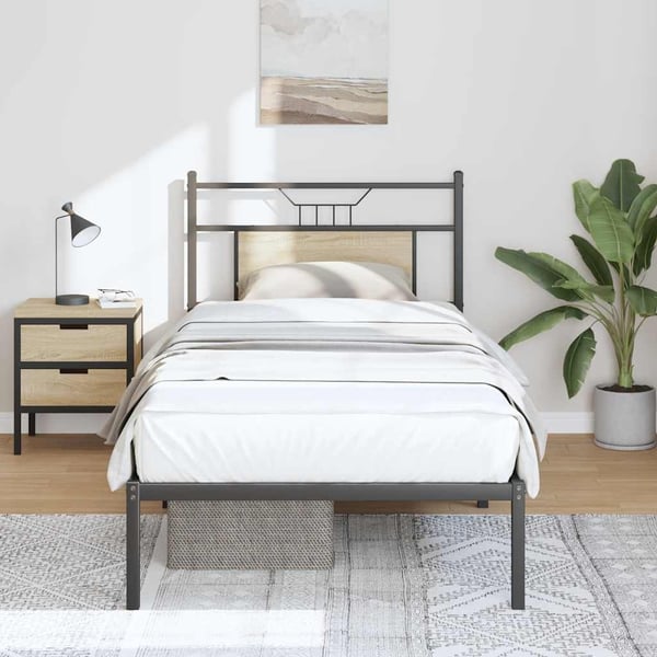 vidaXL Sengeramme uten madrass sonoma eik 90x190 cm konstruert tre