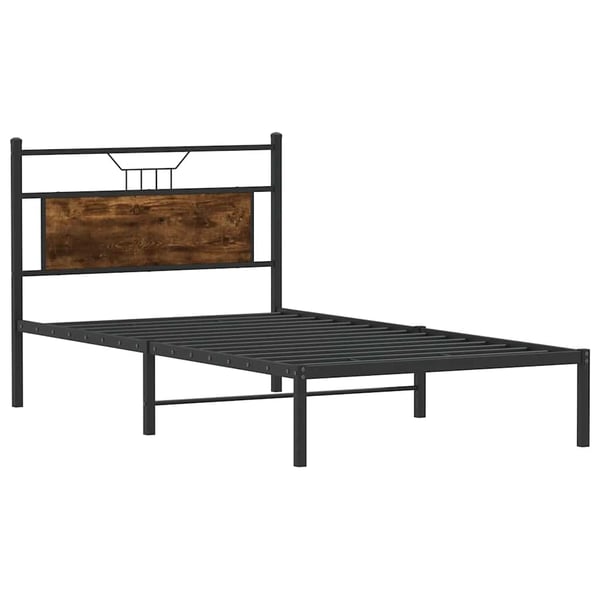 vidaXL Sengeramme uten madrass røkt eik 100x190 cm konstruert tre