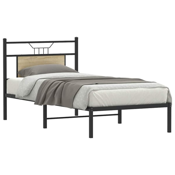 vidaXL Sengeramme uten madrass sonoma eik 90x200 cm konstruert tre
