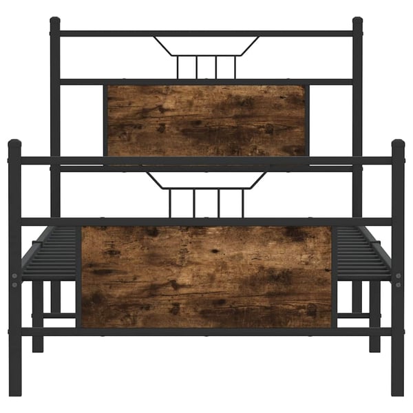 vidaXL Sengeramme uten madrass røkt eik 90x200 cm konstruert tre