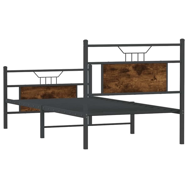 vidaXL Sengeramme uten madrass røkt eik 90x200 cm konstruert tre