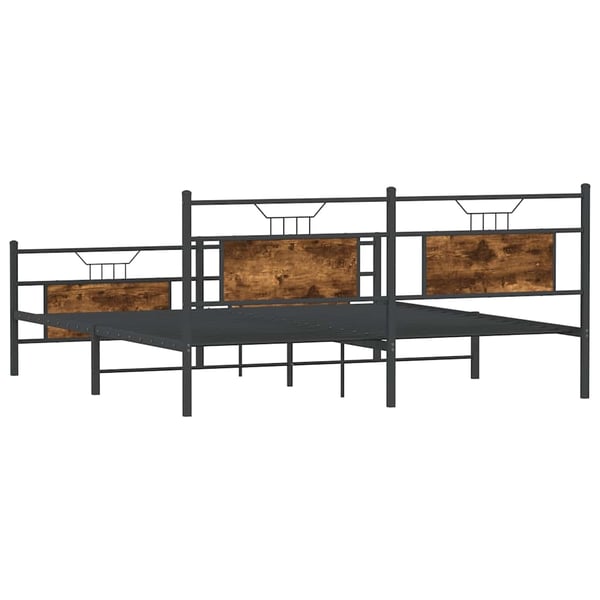 vidaXL sengeramme uden madras 160x200 cm metal røget egetræsfarve