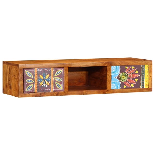 vidaXL Veggmontert TV-skap flerfarget 100x30x22 heltre akasie