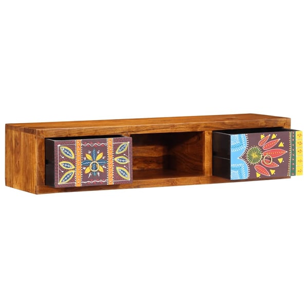 vidaXL Veggmontert TV-skap flerfarget 100x30x22 heltre akasie
