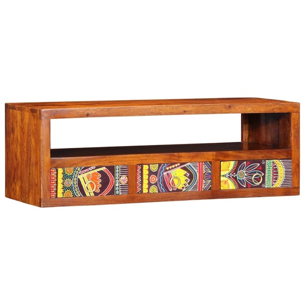 vidaXL Veggmontert TV-skap flerfarget 90x30x30 heltre akasie