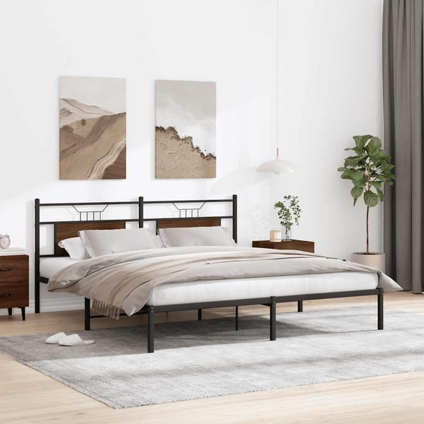 vidaXL Sengeramme uten madrass brun eik 183x203 cm konstruert tre