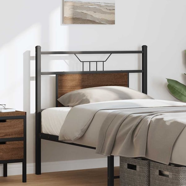 vidaXL Utskiftbar sengegavl brun eik 75 cm konstruert tre og stål