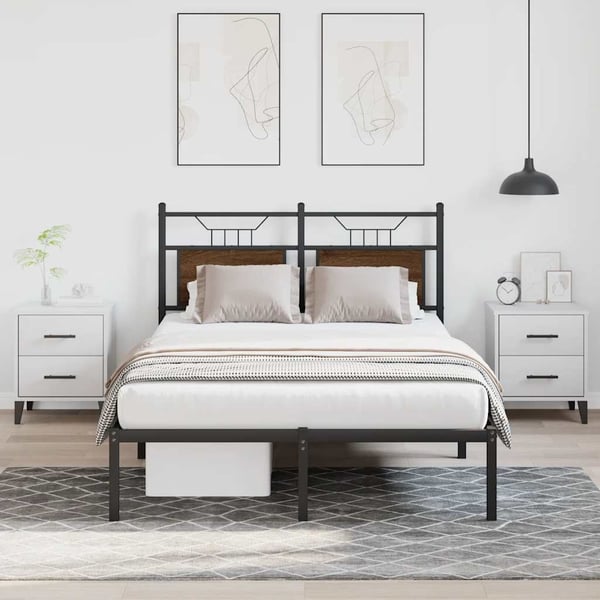 vidaXL Sengeramme uten madrass brun eik 120x190 cm konstruert tre