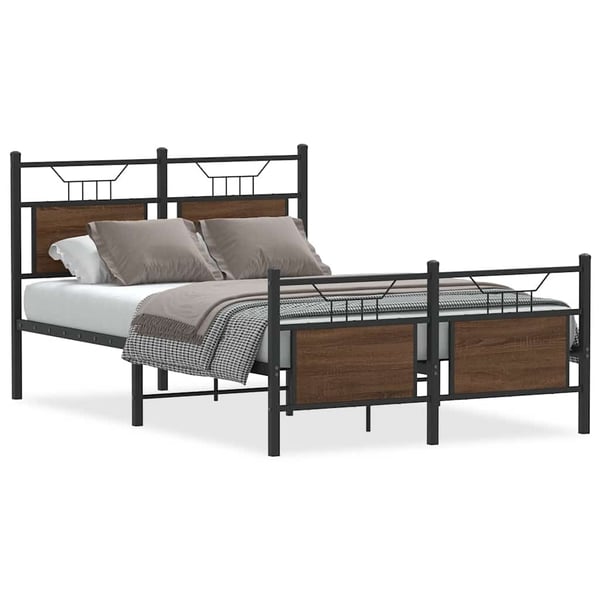 vidaXL Sengeramme uten madrass brun eik 120x200 cm konstruert tre