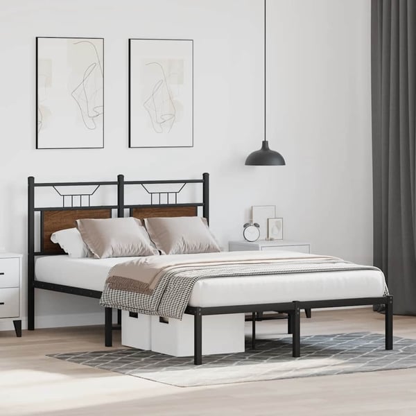 vidaXL Sengeramme uten madrass brun eik 120x200 cm konstruert tre