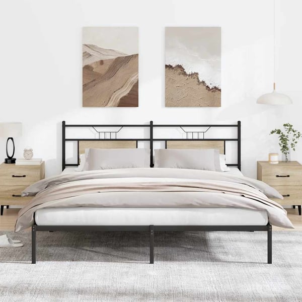 vidaXL Sengeramme uten madrass sonoma eik 183x203 cm konstruert tre