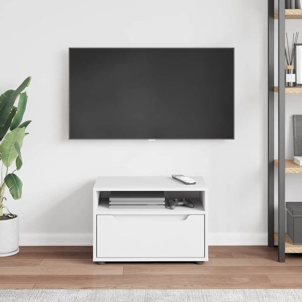 vidaXL tV-bord VISNES 60x40x38 cm konstrueret træ hvid