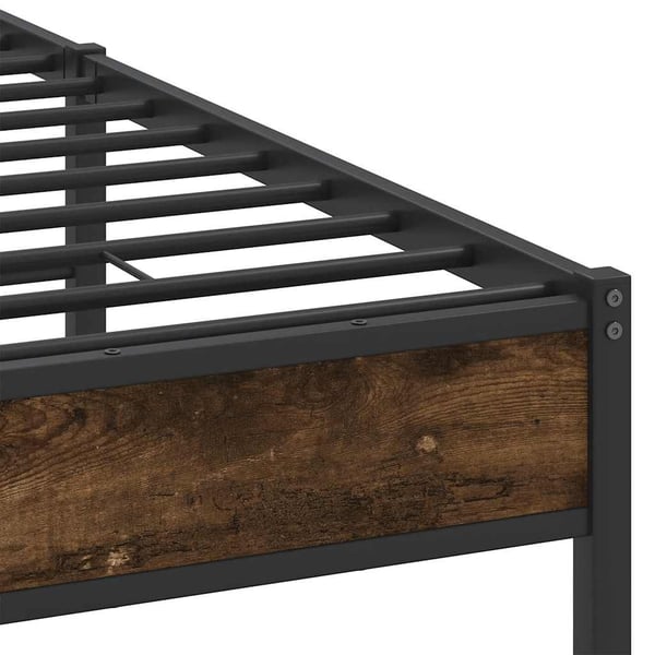vidaXL Sengeramme uten madrass røkt eik 150x200 cm konstruert tre