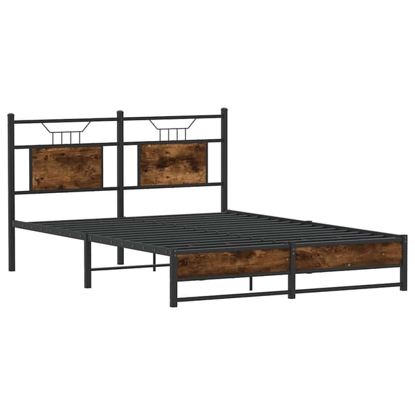 vidaXL Sengeramme uten madrass røkt eik 150x200 cm konstruert tre