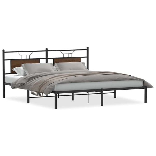 vidaXL Sengeramme uten madrass brun eik 183x213 cm konstruert tre