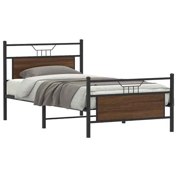 vidaXL Sengeramme uten madrass brun eik 100x190 cm konstruert tre