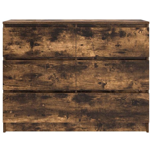 vidaXL skænk 100x35x76 cm konstrueret træ røget egetræsfarve