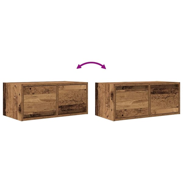 vidaXL TV-benker 2 stk gammelt tre 60x31x25,5 cm konstruert tre