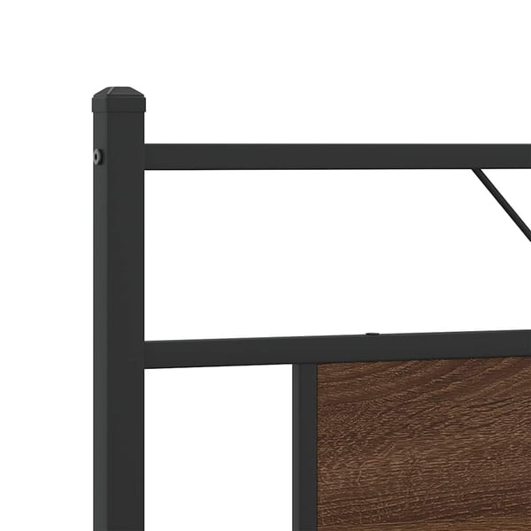 vidaXL Sengeramme i metall uten madrass brun eik 183x213 cm