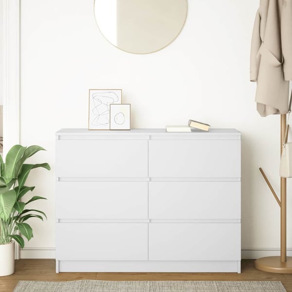 vidaXL Skjenk hvit 100x35x76 cm konstruert tre