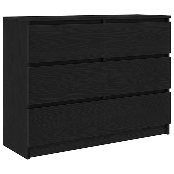 vidaXL skænk 100x35x76 cm konstrueret træ sort egetræsfarve