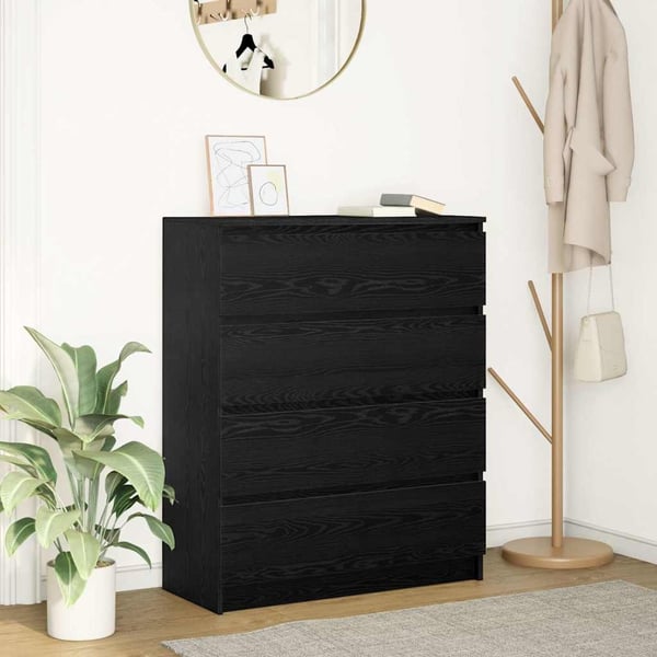 vidaXL Skjenk svart eik 70x34x90 cm konstruert tre