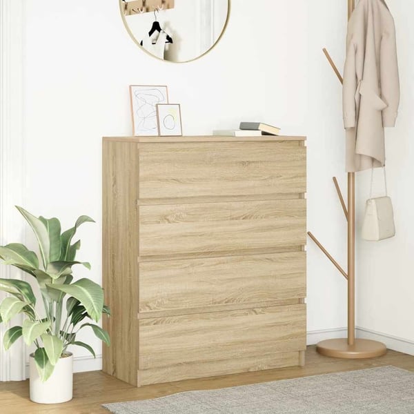vidaXL Skjenk sonoma eik 80x35x99 cm konstruert tre
