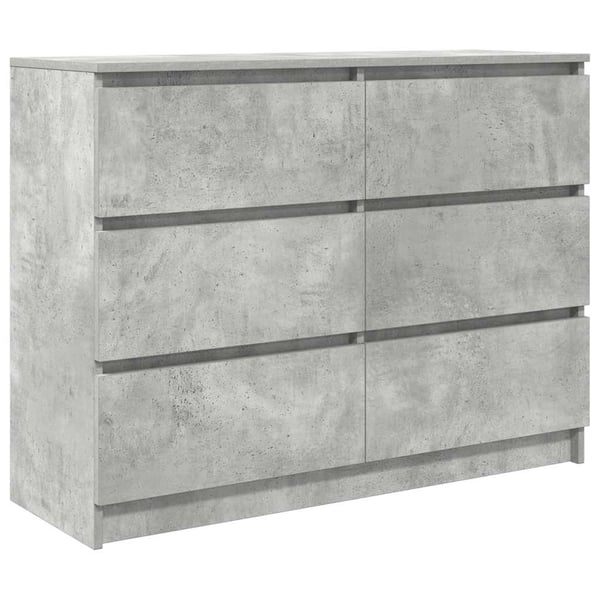 vidaXL Skjenk betonggrå 100x35x76 cm konstruert tre