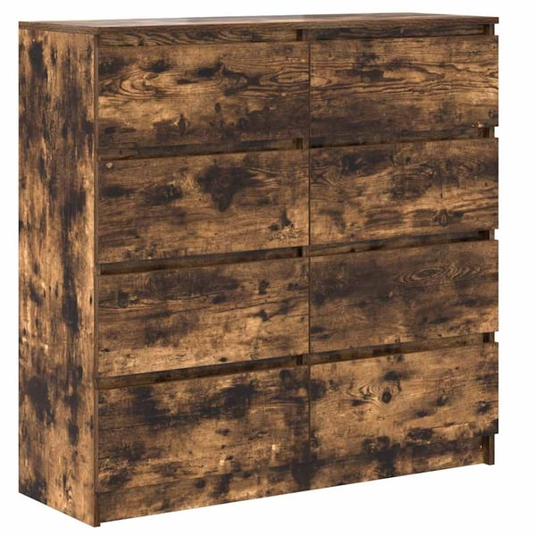 vidaXL Skjenk røkt eik 100x35x99 cm konstruert tre