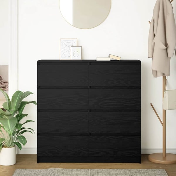 vidaXL Skjenk svart eik 100x35x99 cm konstruert tre