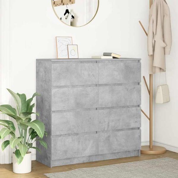 vidaXL Skjenk betonggrå 100x35x99 cm konstruert tre