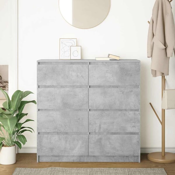vidaXL Skjenk betonggrå 100x35x99 cm konstruert tre
