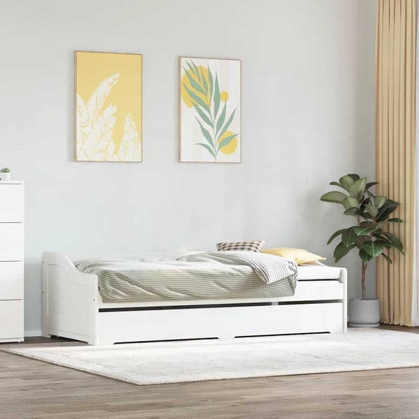 vidaXL Daybed med trille uten madrass IRUN hvit 90x200 cm