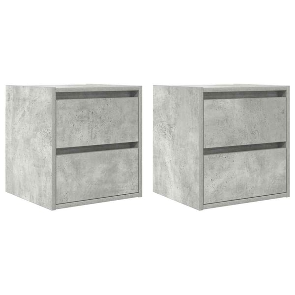 vidaXL væghængte sengeborde 2 stk. 38x34x40 cm betongrå