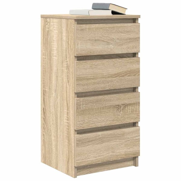 vidaXL skænk 37,5x35x76 cm konstrueret træ røget egetræsfarve