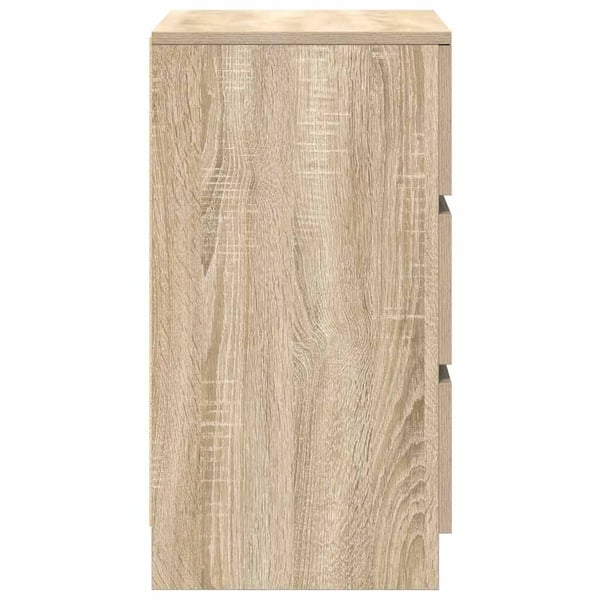 vidaXL Nattskap med 3 skuffer sonoma eik 39x35x65 cm