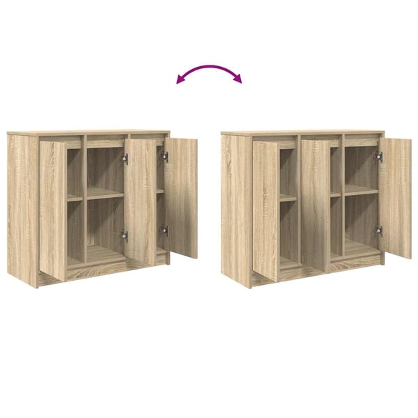 vidaXL Skjenk sonoma eik 85x34x76 cm konstruert tre
