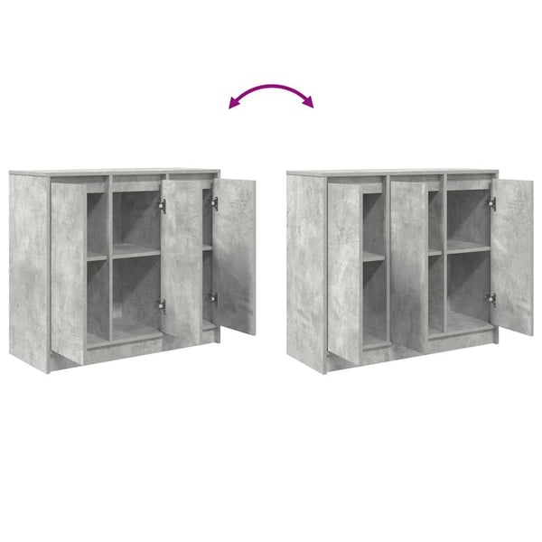 vidaXL Skjenk betonggrå 85x34x76 cm konstruert tre
