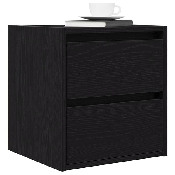 vidaXL væghængte sengeborde 2 stk. 38x34x40 cm sort egetræsfarve