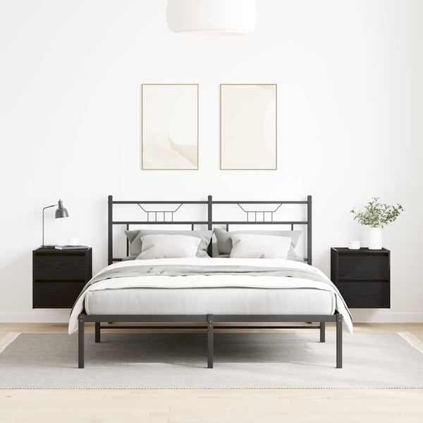 vidaXL væghængte sengeborde 2 stk. 38x34x40 cm sort egetræsfarve