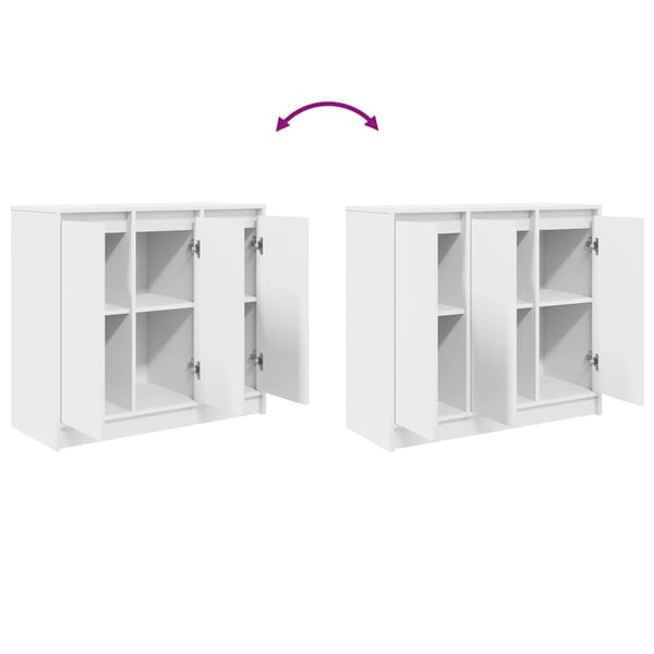 vidaXL Skjenk hvit 85x34x76 cm konstruert tre